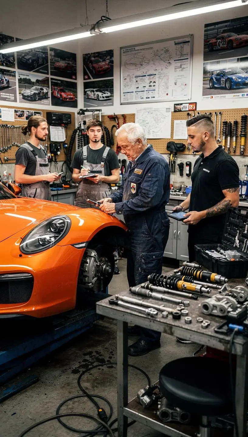 Beratungssituation zwischen Kunden und Tuning-Experten zur maßgeschneiderten Fahrzeugoptimierung